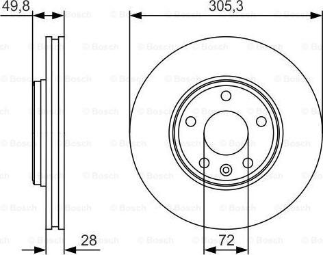 BOSCH 0 986 479 R93 - Спирачен диск vvparts.bg