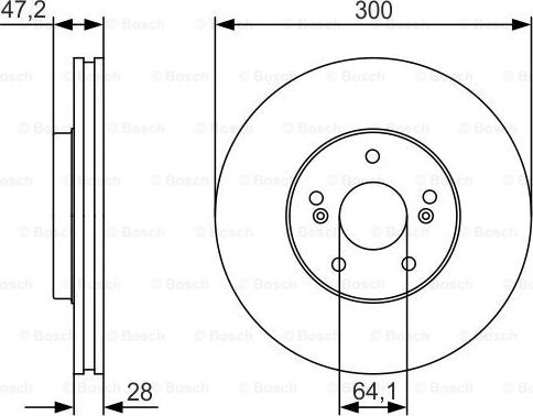 BOSCH 0 986 479 R47 - Спирачен диск vvparts.bg