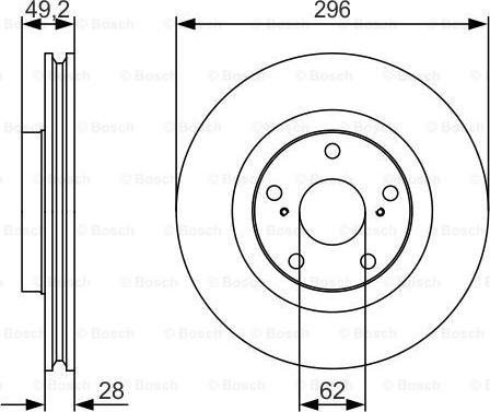 BOSCH 0 986 479 R33 - Спирачен диск vvparts.bg