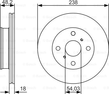 BOSCH 0 986 479 R75 - Спирачен диск vvparts.bg