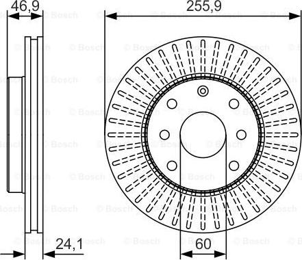 BOSCH 0 986 479 R70 - Спирачен диск vvparts.bg