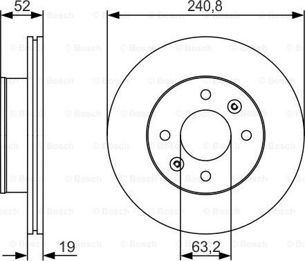 BOSCH 0 986 479 R71 - Спирачен диск vvparts.bg