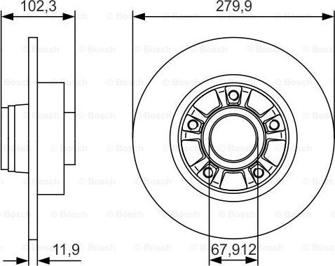 BOSCH 0 986 479 S44 - Спирачен диск vvparts.bg