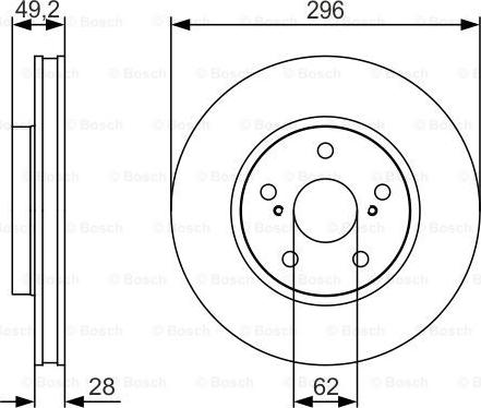 BOSCH 0 986 479 S40 - Спирачен диск vvparts.bg