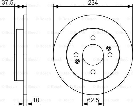 BOSCH 0 986 479 S61 - Спирачен диск vvparts.bg