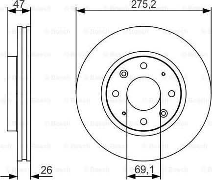 BOSCH 0 986 479 S28 - Спирачен диск vvparts.bg