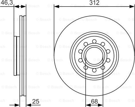 BOSCH 0 986 479 S23 - Спирачен диск vvparts.bg