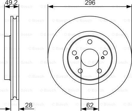 BOSCH 0 986 479 S22 - Спирачен диск vvparts.bg