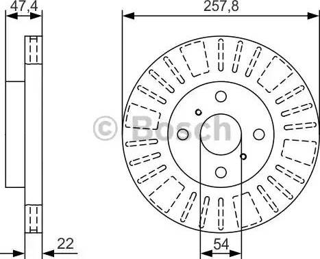 BOSCH 0 986 479 T98 - Спирачен диск vvparts.bg