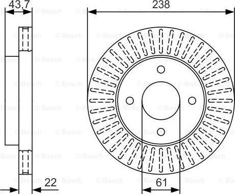 BOSCH 0 986 479 T42 - Спирачен диск vvparts.bg