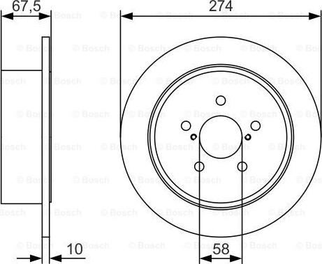 BOSCH 0 986 479 T51 - Спирачен диск vvparts.bg