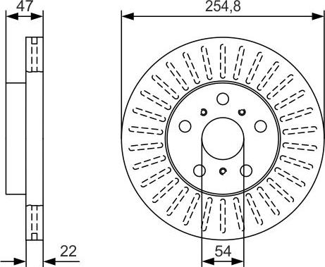 BOSCH 0 986 479 T65 - Спирачен диск vvparts.bg