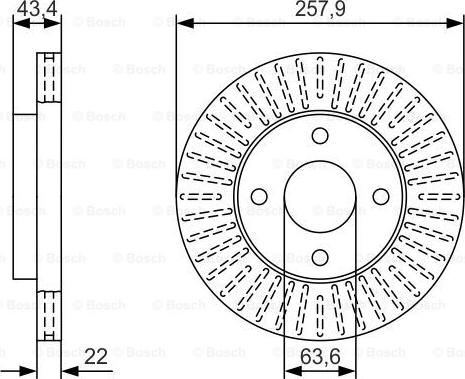 BOSCH 0 986 479 T66 - Спирачен диск vvparts.bg