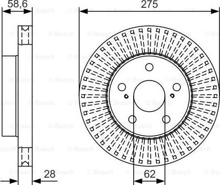 BOSCH 0 986 479 T18 - Спирачен диск vvparts.bg