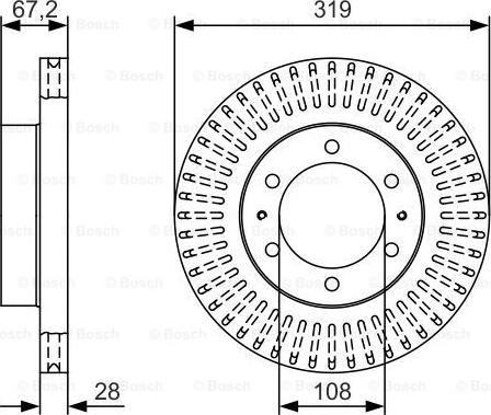 BOSCH 0 986 479 T36 - Спирачен диск vvparts.bg