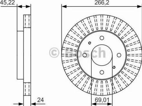 BOSCH 0 986 479 T75 - Спирачен диск vvparts.bg