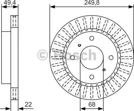 BOSCH 0 986 479 T78 - Спирачен диск vvparts.bg