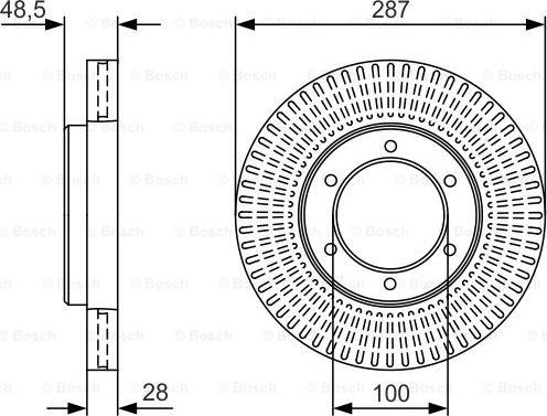 BOSCH 0 986 479 U90 - Спирачен диск vvparts.bg