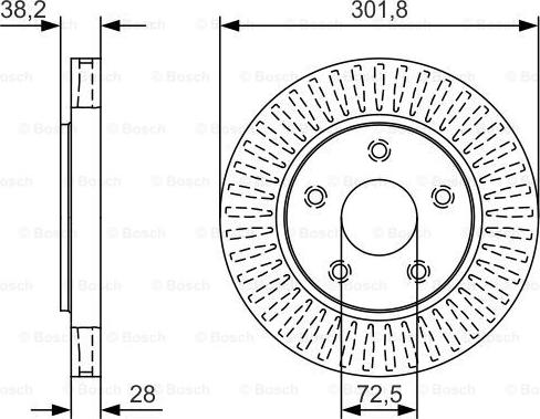 BOSCH 0 986 479 U45 - Спирачен диск vvparts.bg