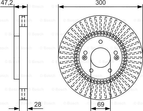 BOSCH 0 986 479 U43 - Спирачен диск vvparts.bg