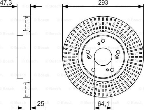 BOSCH 0 986 479 U63 - Спирачен диск vvparts.bg