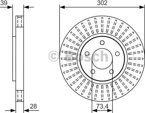 BOSCH 0 986 479 U03 - Спирачен диск vvparts.bg