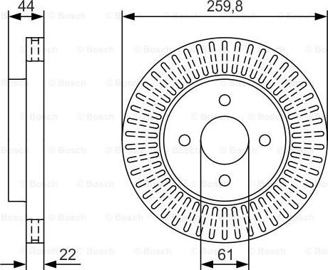 BOSCH 0 986 479 U02 - Спирачен диск vvparts.bg