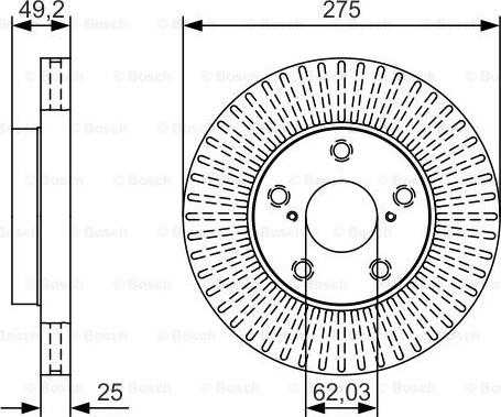 BOSCH 0 986 479 U19 - Спирачен диск vvparts.bg