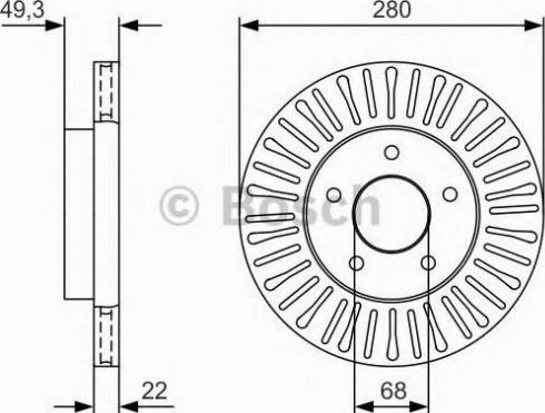 BOSCH 0 986 479 U72 - Спирачен диск vvparts.bg