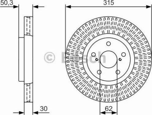 BOSCH 0 986 479 U77 - Спирачен диск vvparts.bg