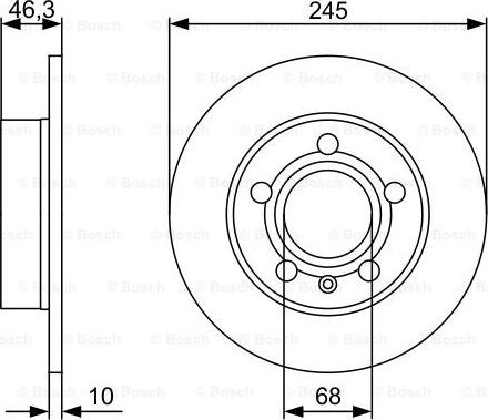 BOSCH 0 986 479 V52 - Спирачен диск vvparts.bg