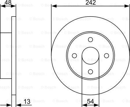 BOSCH 0 986 479 V69 - Спирачен диск vvparts.bg