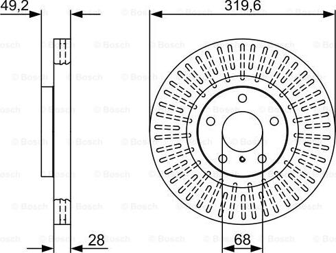 BOSCH 0 986 479 V60 - Спирачен диск vvparts.bg