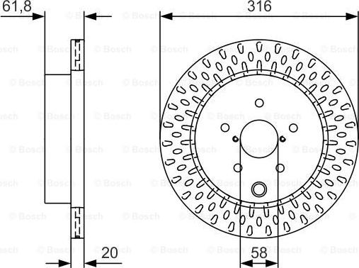 BOSCH 0 986 479 V05 - Спирачен диск vvparts.bg