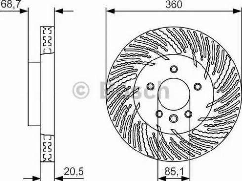 BOSCH 0 986 479 V03 - Спирачен диск vvparts.bg