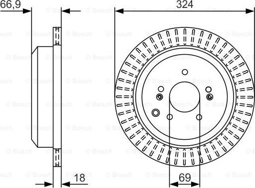 BOSCH 0 986 479 V10 - Спирачен диск vvparts.bg