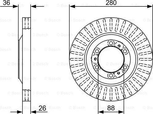 BOSCH 0 986 479 V88 - Спирачен диск vvparts.bg