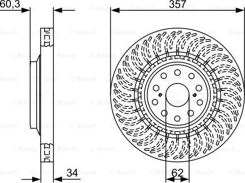 BOSCH 0 986 479 V74 - Спирачен диск vvparts.bg