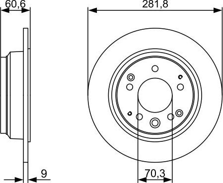 BOSCH 0 986 479 V78 - Спирачен диск vvparts.bg