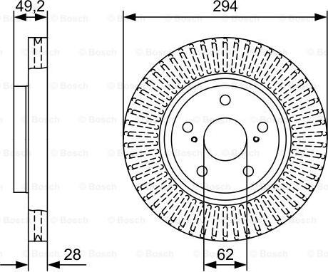 BOSCH 0 986 479 W40 - Спирачен диск vvparts.bg