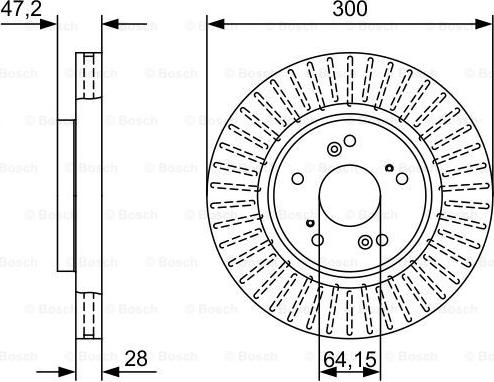 BOSCH 0 986 479 W48 - Спирачен диск vvparts.bg