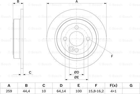 BOSCH 0 986 479 W58 - Спирачен диск vvparts.bg