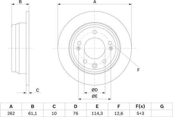 BOSCH 0 986 479 W64 - Спирачен диск vvparts.bg