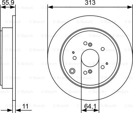 BOSCH 0 986 479 W23 - Спирачен диск vvparts.bg