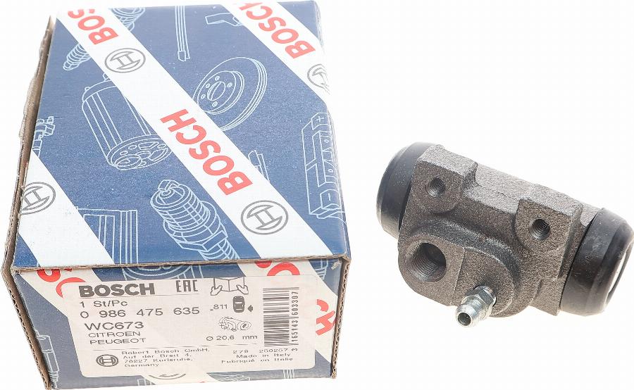 BOSCH 0 986 475 635 - Спирачно цилиндърче на колелото vvparts.bg