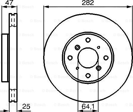 BOSCH 0 986 478 982 - Спирачен диск vvparts.bg