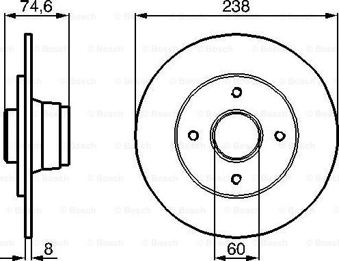 BOSCH 0 986 478 442 - Спирачен диск vvparts.bg