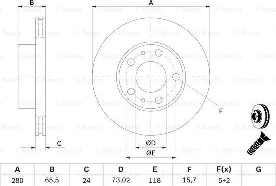 BOSCH 0 986 478 434 - Спирачен диск vvparts.bg