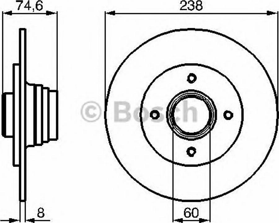 BOSCH 0 986 478 432 - Спирачен диск vvparts.bg