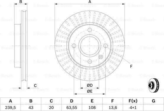 BOSCH 0 986 478 502 - Спирачен диск vvparts.bg